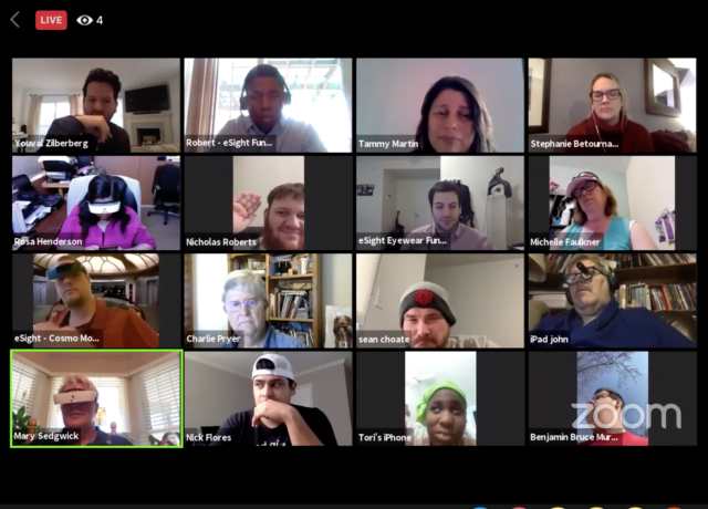 16 blind people join #eSightTogethers virtual coffee chats
