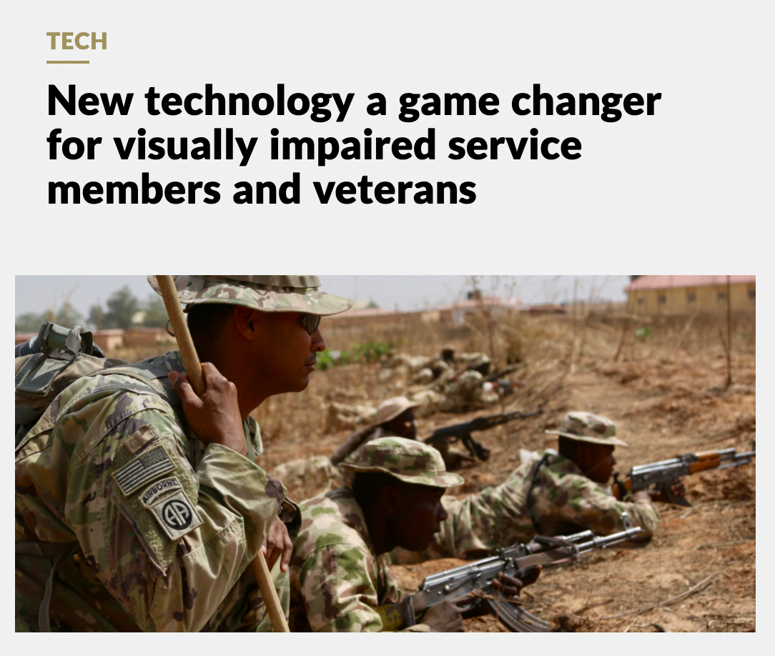 Thumbnail of American Military News talking about a low vision device for blinded veterans