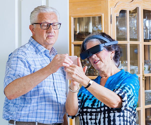 Elderly couple cast from their phone